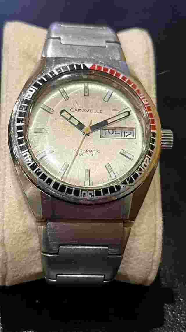 Vintage Caravelle Bulova Automatic 666’ Devil Diver Day/Date T WEST GERMANY T
