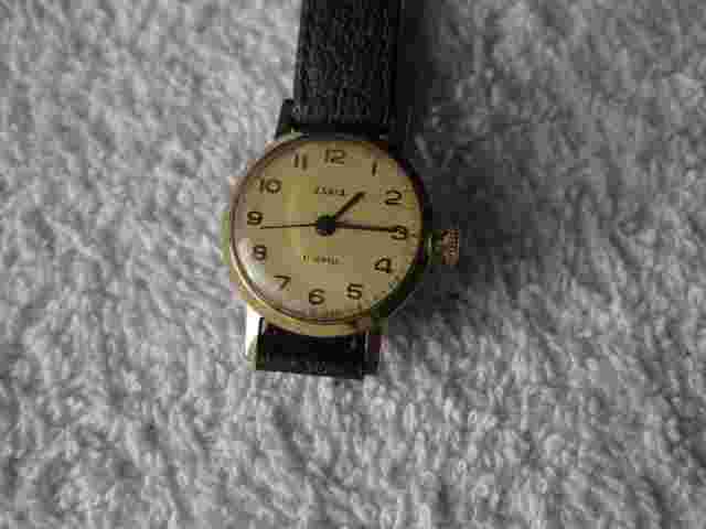 ZARIA mechanical gold plated wrist watch 60's rare .Made in USSR