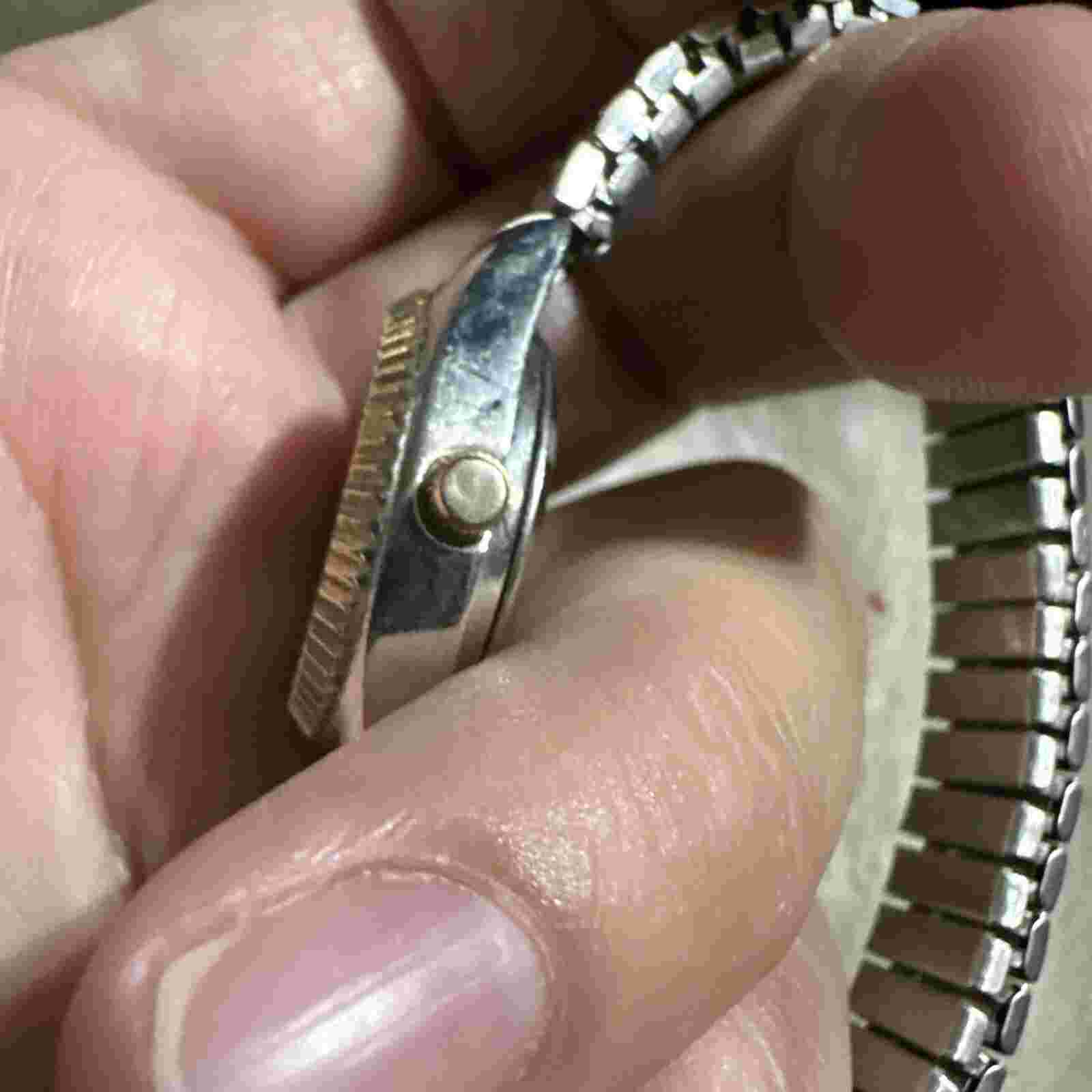 Vintage Time Teller Silver & Gold Stainless Steel Women’s Watch Stretch Bracelet