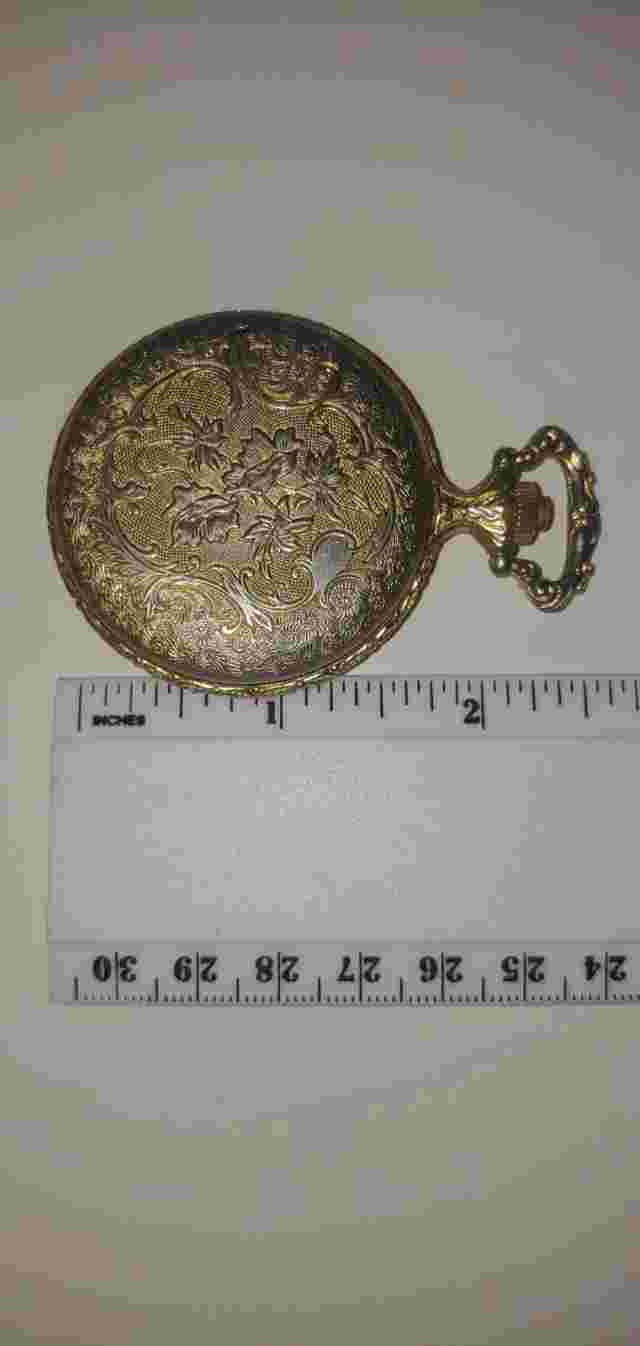 Vintage Majestron Quartz Hunter's Pocket Watch With Chain Swiss Made New Battery