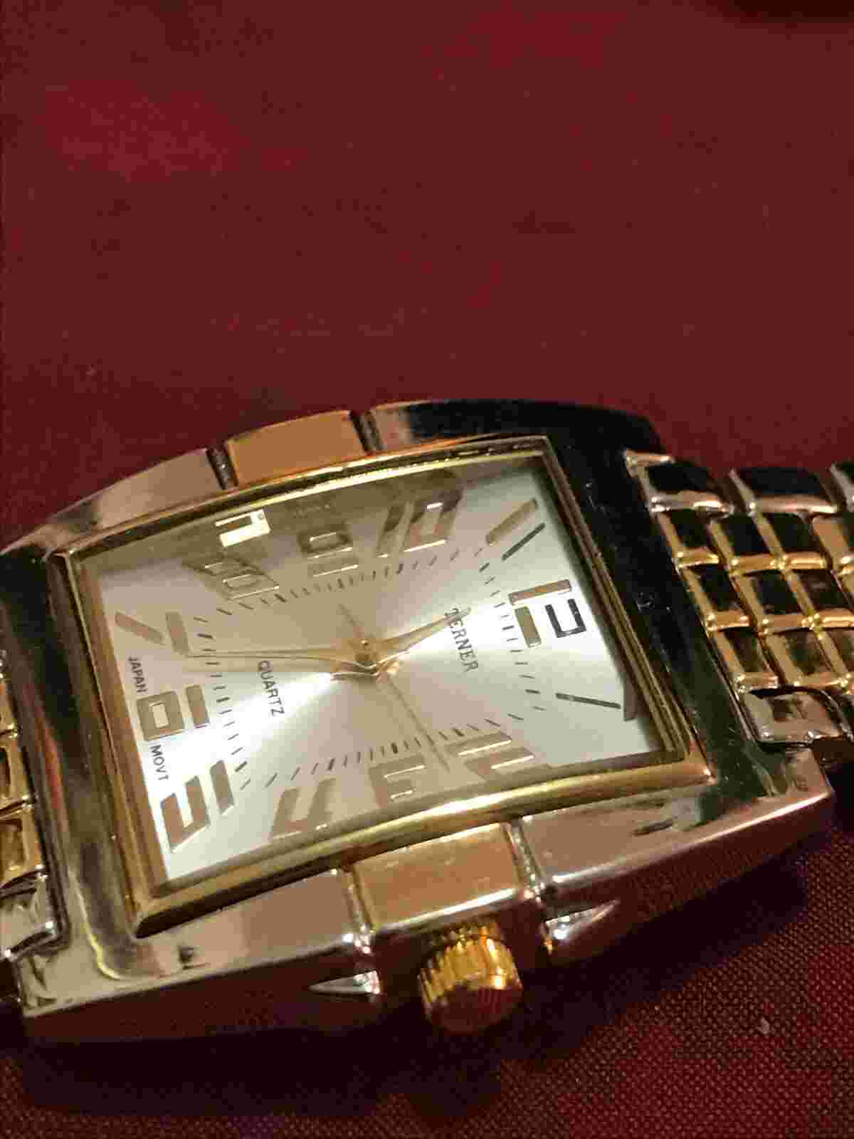 Mens Bijoux Terner Quartz Watch K171066 Old Style Clasp Band Two Tone