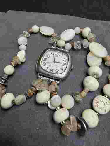 Silpada RARE Sterling Silver 925 Faceted Mother of Pearl Quartz Watch T1854