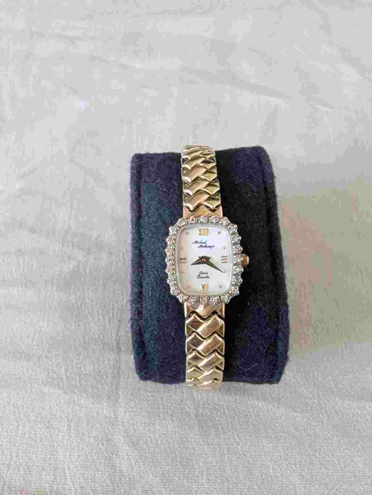 Michael Anthony Swiss Quarts 14k Gold Watch
