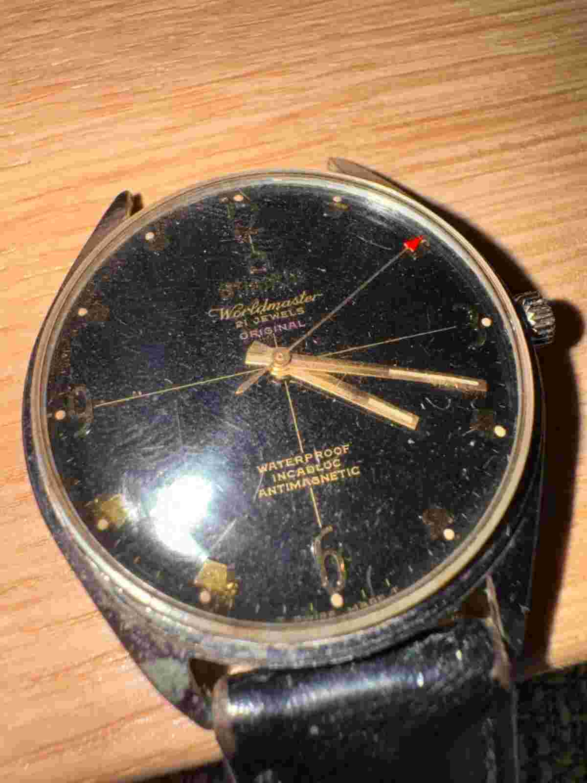 Original Atlantic Worldmaster watch with rare black dial with 21 rubies 3304932