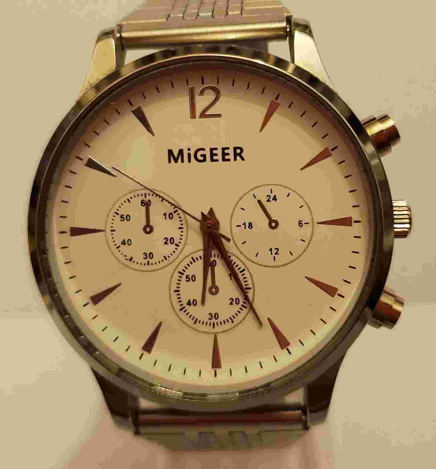 Mens Migeer Watch With Silver Tone Strap