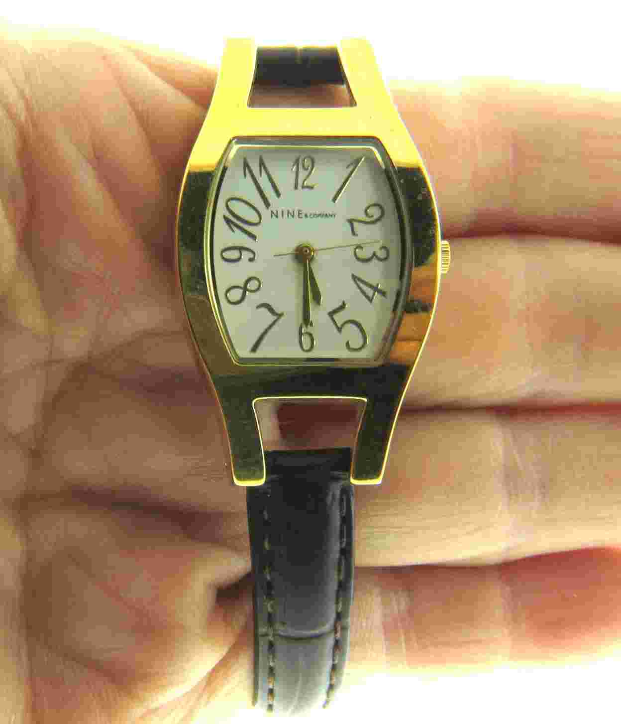 Nine & Co Watch Women Brown Leather Band 1x6.5-8"