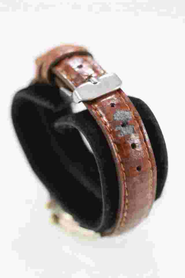 Halston Watch Women Stainless Gold Silver WR Leather Brown Light White Quartz