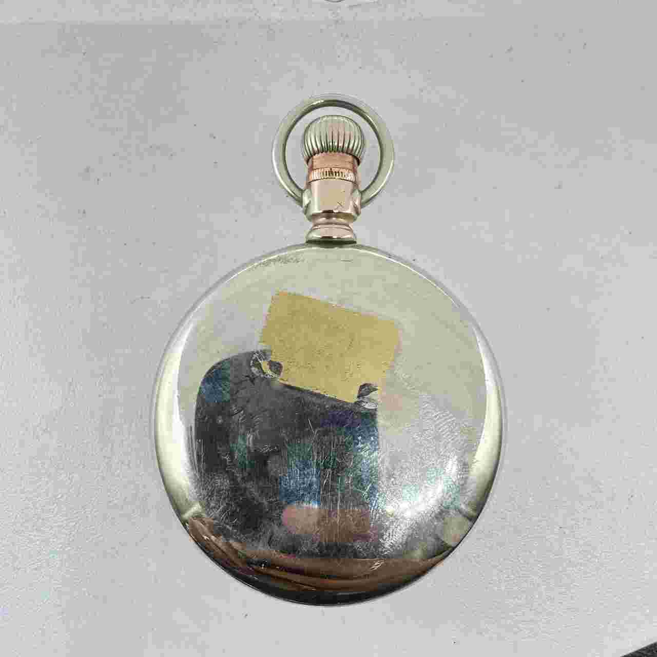 Antique 16s Crescent Swingout Open Face Pocket Watch Case NickelSmooth USA
