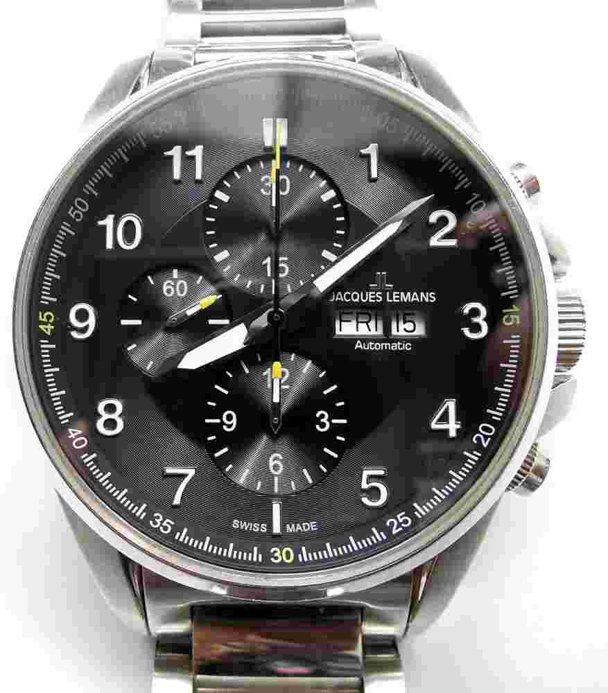 Jacques Lemans Date Day Chronograph Valjoux ETA 7750 Mechanical Automatic Box