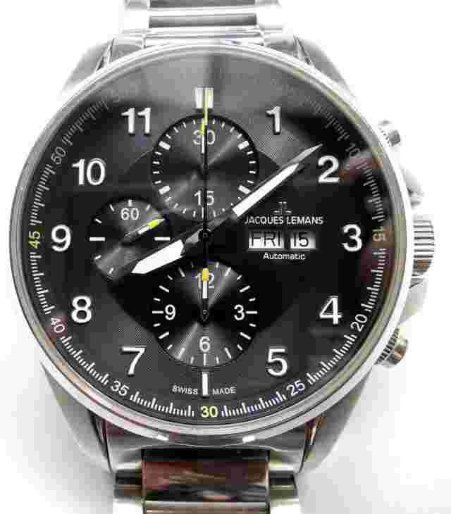 Jacques Lemans Date Day Chronograph Valjoux ETA 7750 Mechanical Automatic Box