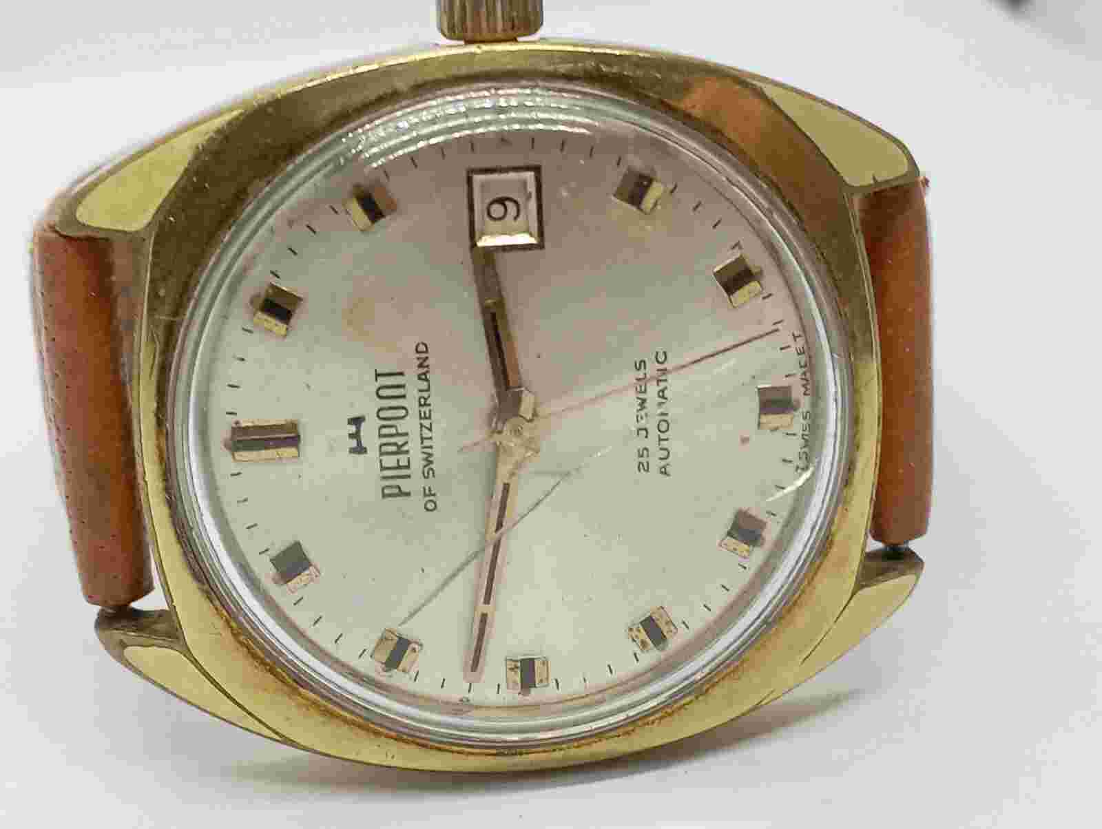 VINTAGE Gold Plated G20 PIERPONT 25 JEWELS AUTOMATIC CAL ETA 2783 From 1975 Swis