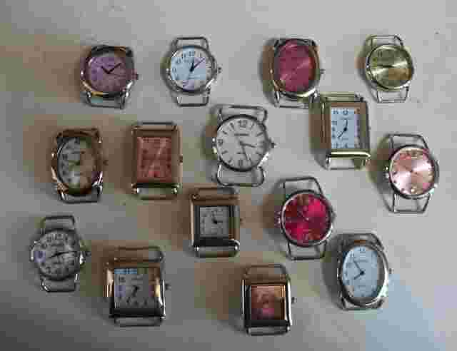 WOMEN SET OF 2 SILVER FINISH WATCH FACES FOR BEADING, RIBBON OR OTHER USE