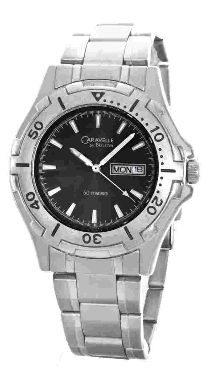 Caravelle By Bulova Men's Dark Grey Dial Stainless Steel Watch 43C09