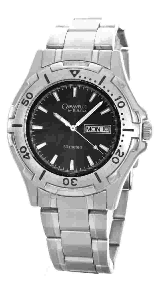Caravelle By Bulova Men's Dark Grey Dial Stainless Steel Watch 43C09