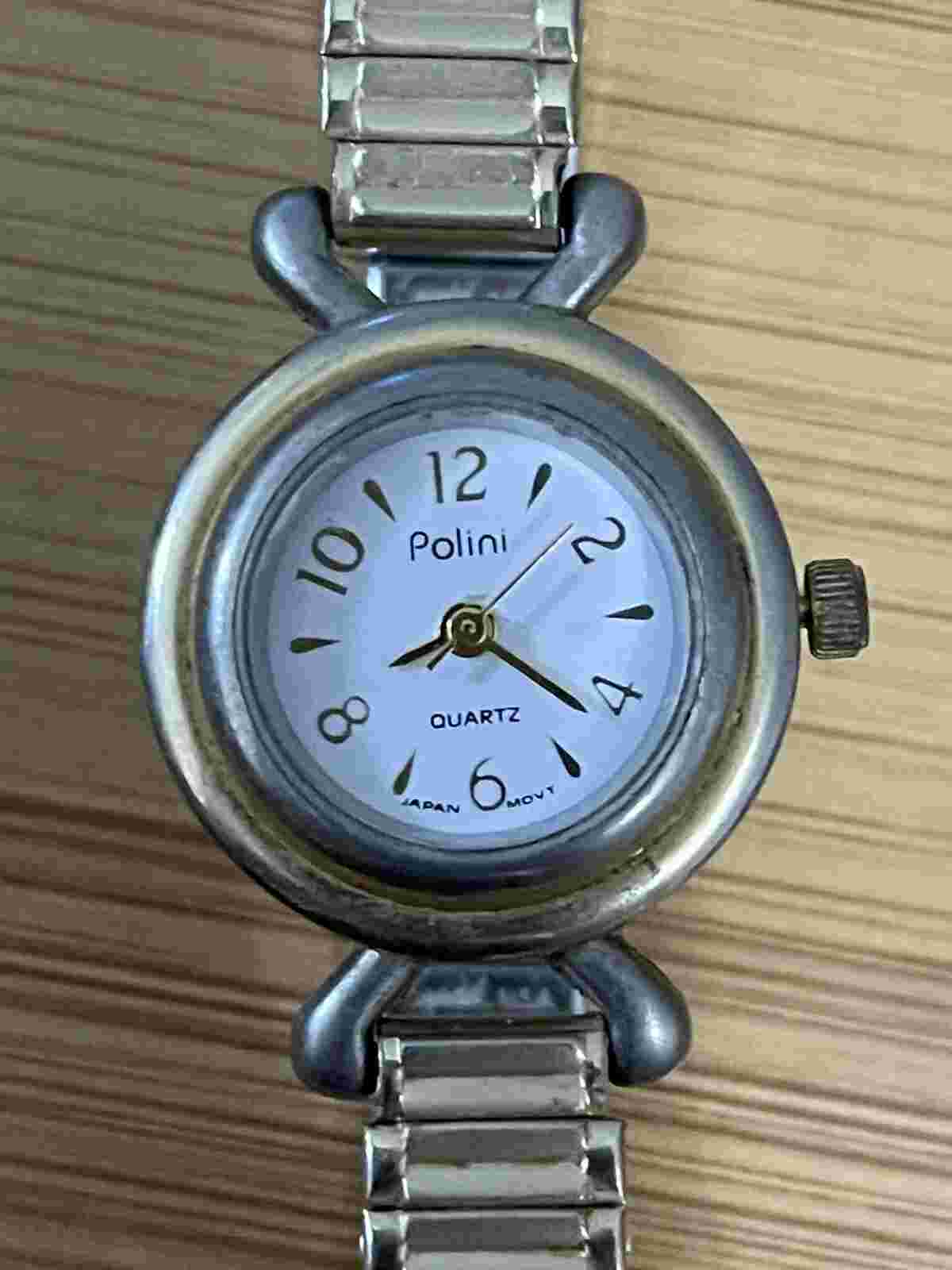 Vintage Polini Ladies Watch in Silver And Gold Tone With Stainless Speidel Band!