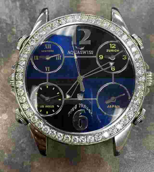 Aquaswiss Diablo Reverso Watch 3ctw diamond Bezel