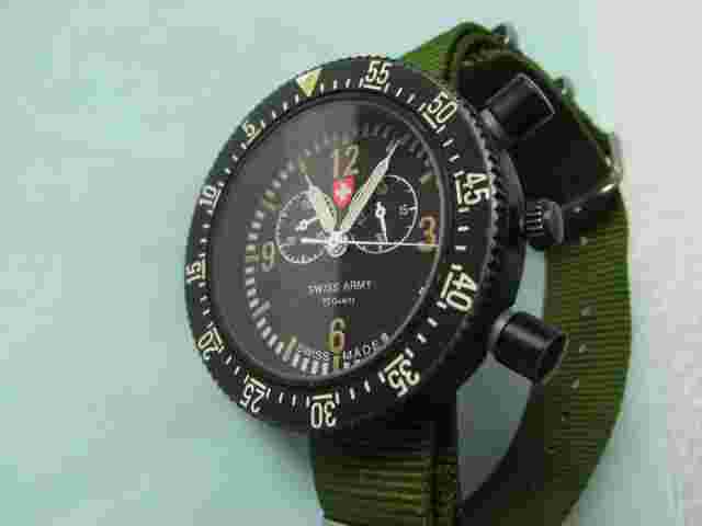 Watch Swiss Army Quartz 3609 Stainless Steel Black Dial Men Swiss Made