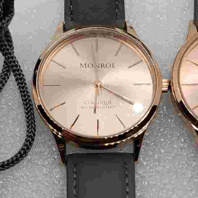 TWO Maestro Monroe Classique Watch Sunburst Solerose Grey Leather Rose Starburst