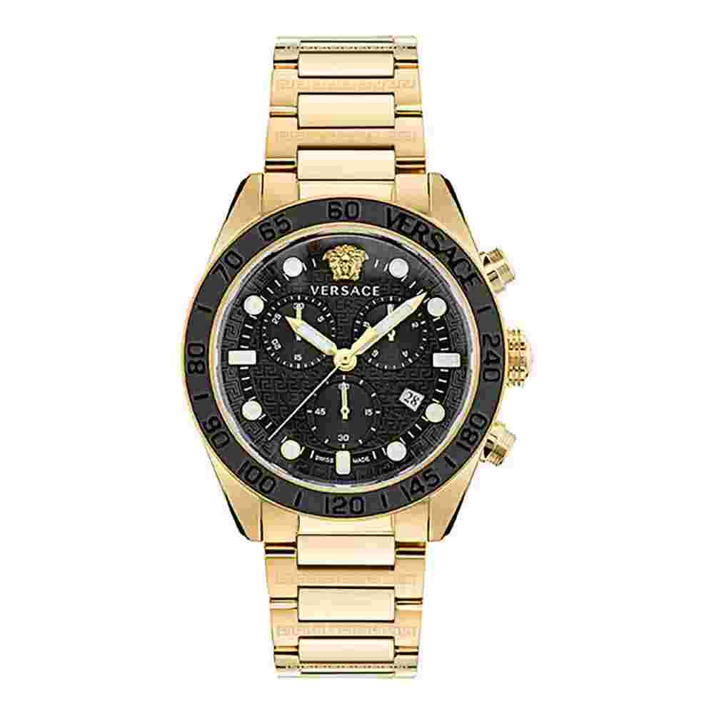 Versace Watches Gents Greca Dome Gold-Tone Watch VE6K00523