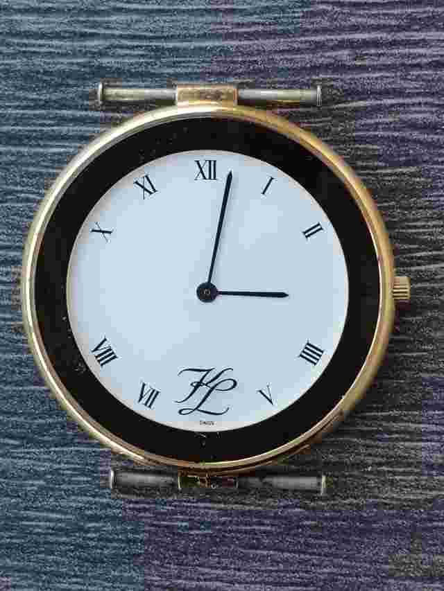 Vintage men's Karl Lagerfeld ultra thin quartz watch ETA 210.001 Omega 1378 1478