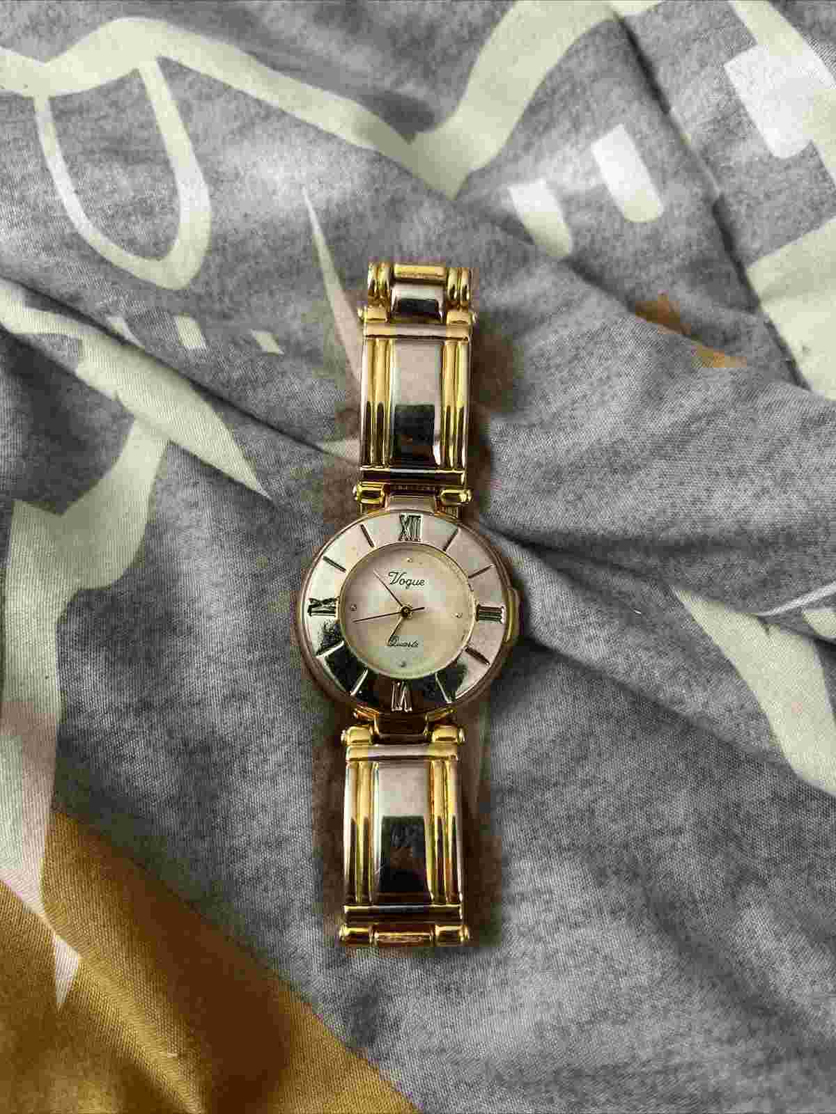 Vintage Vogue Analog Watch Silver Tone - Untested - May Need Battery or Repair