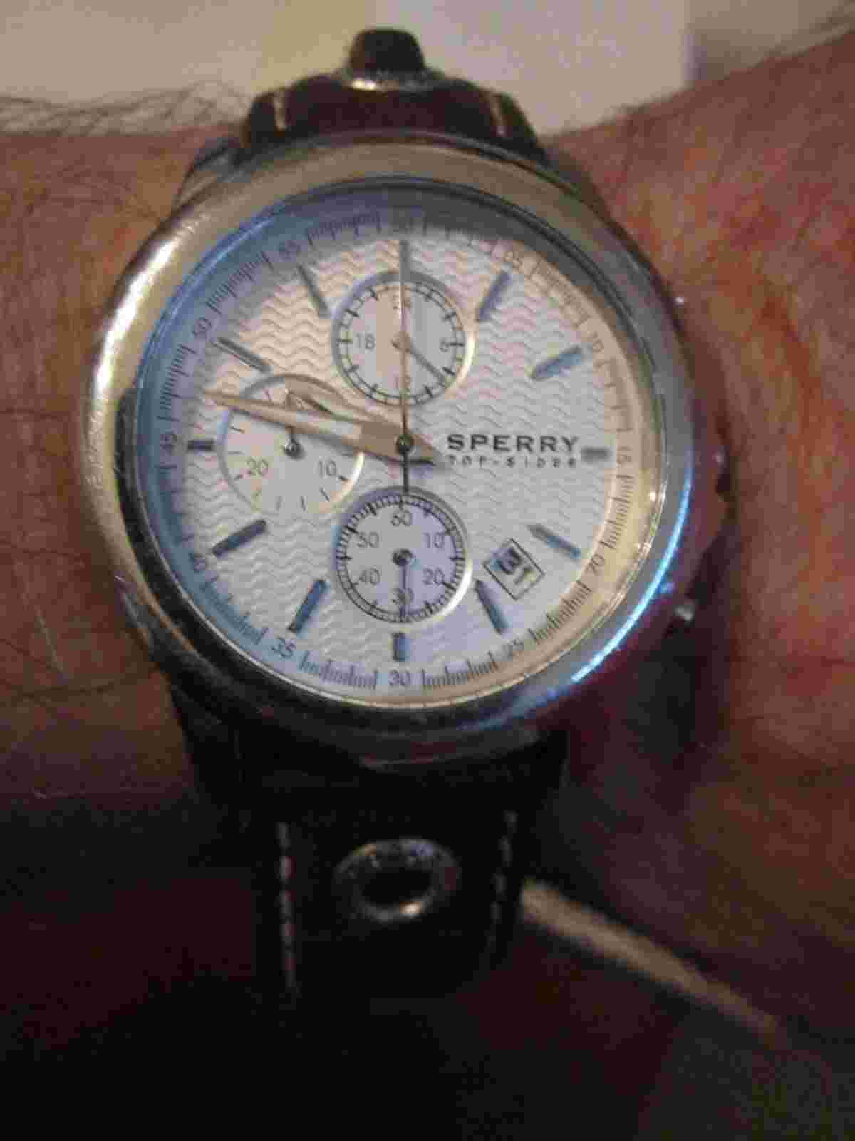 SPERRY TOP SIDER WATCH - LEATHER BAND - A126-13 - HEAVY CASE -BBA-31