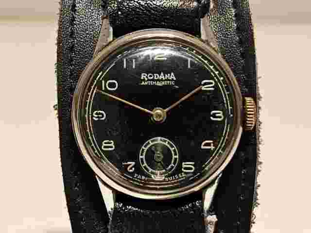 VINTAGE RARE WW2 MILITARY SWISS SMALL 27mm MEN'S MECHANICAL WATCH "RODANA" 15J.