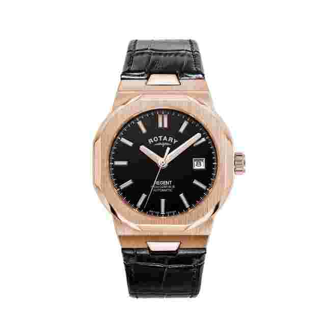 Rotary Regent Automatic Black Rose-Gold Dial Men's Watch GS05414/04