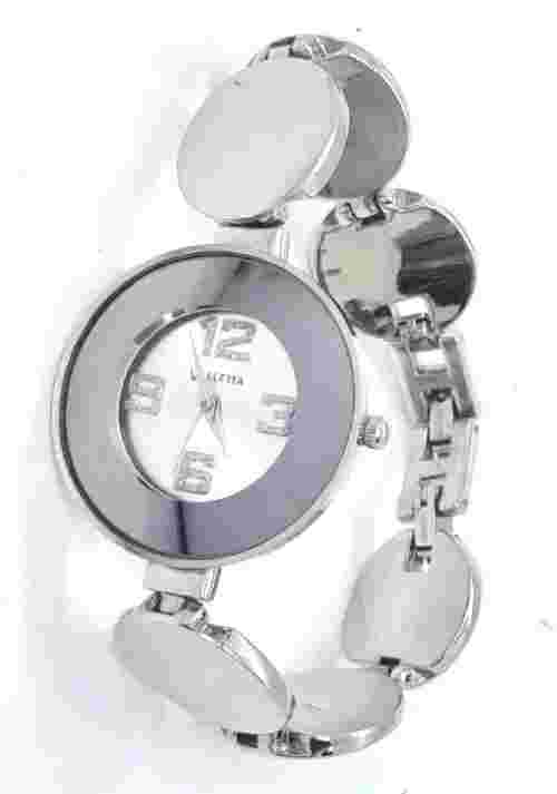 Valletta ZRT20028 Silver Tone Quartz Analog Women's Watch Sz. 7 1/4" Battery