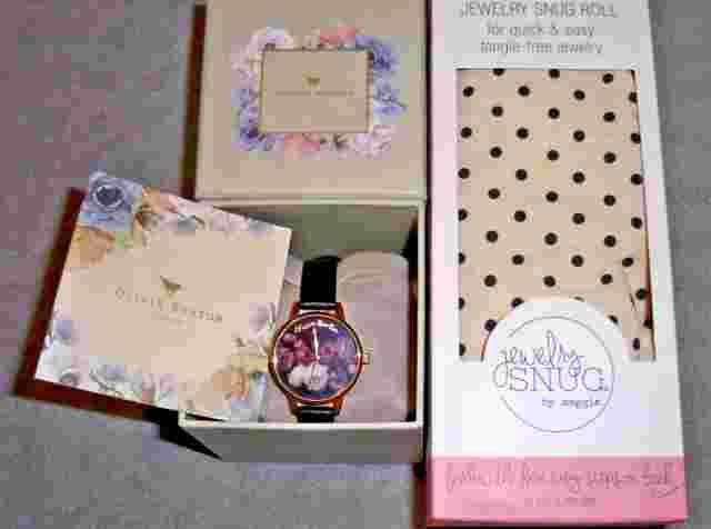 Olivia Burton After Dark Rose Leather Ladies Watch - OB16WG68 +Jewelry Snug Roll