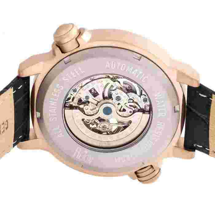 Reign Thanos Automatic Leather-Band Watch - Brand New, Rose Gold