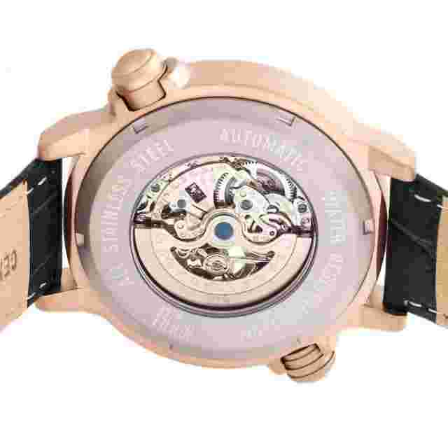 Reign Thanos Automatic Leather-Band Watch - Brand New, Rose Gold