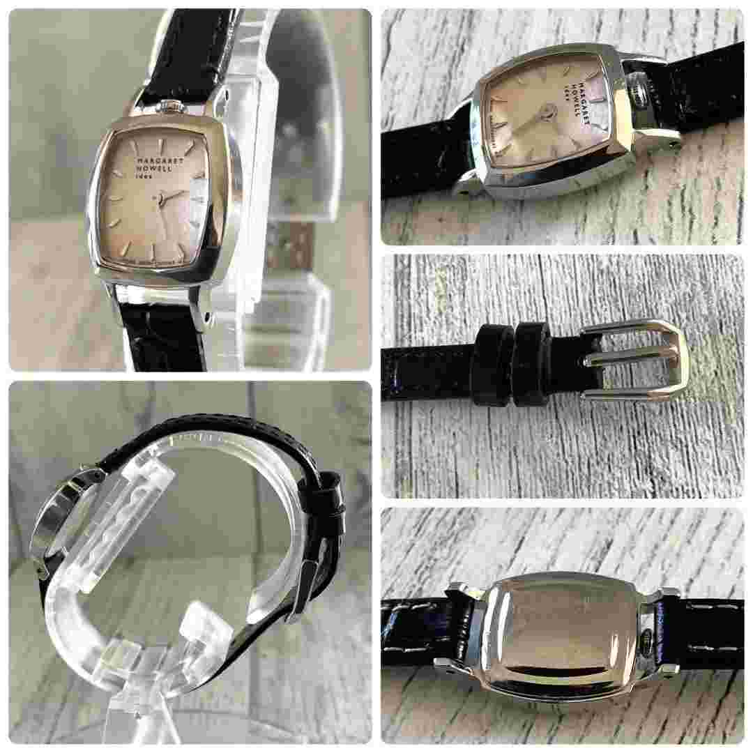 MARGARET HOWELL idea watch silver ladies analog black belt 16mm Used Excellent