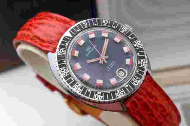PRYNGEPS Skin Diver CANDY DIAL 5 ATM INCABLOC Automatic ETA 2772 -70's- BOX