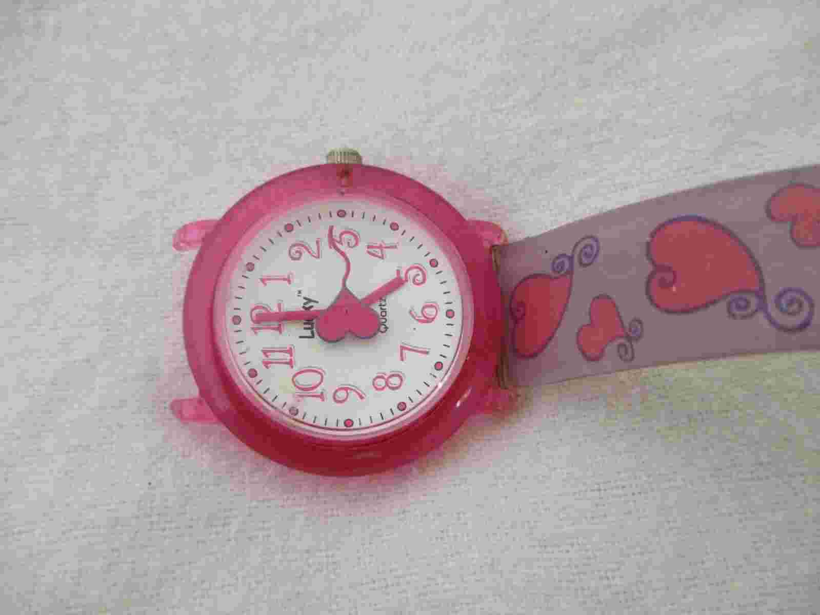 Lucky Kid's Watch, Plastic Case, Hearts