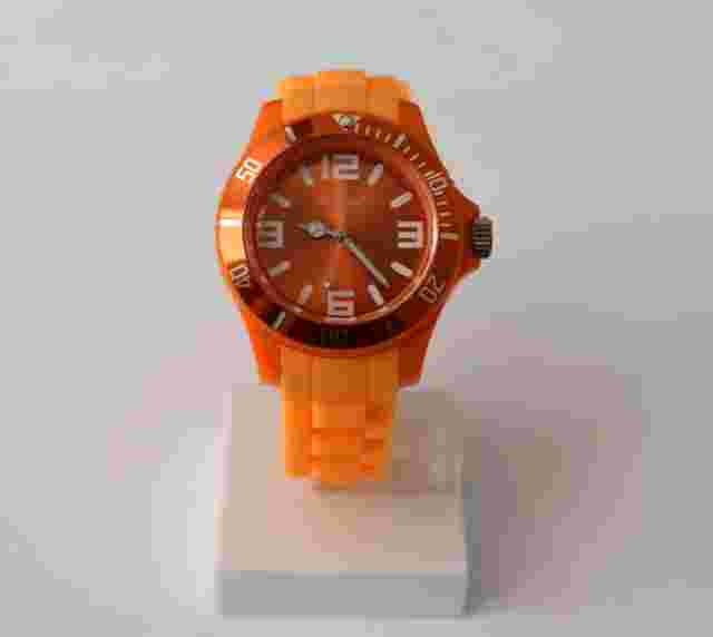 New Oozoo Authentic Orange Silicione Silver 39mm JR223 Medium Watch