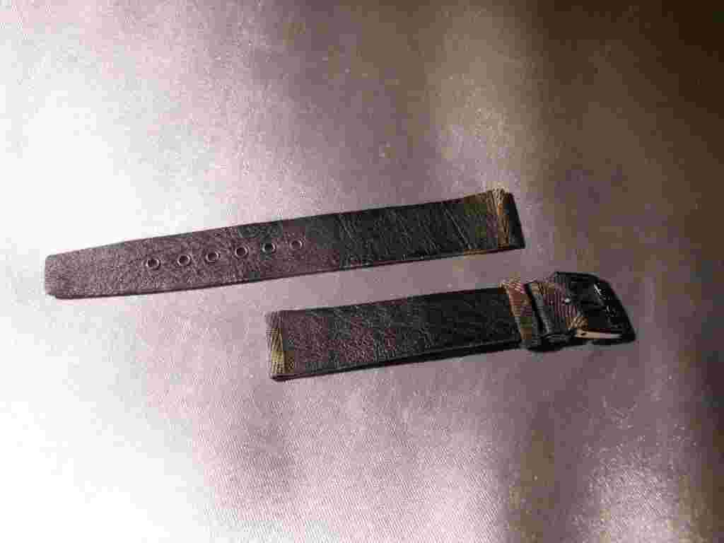 Vintage1980's Alexander Julian, NOS Fabric/Leather watch band-Plaid multi color
