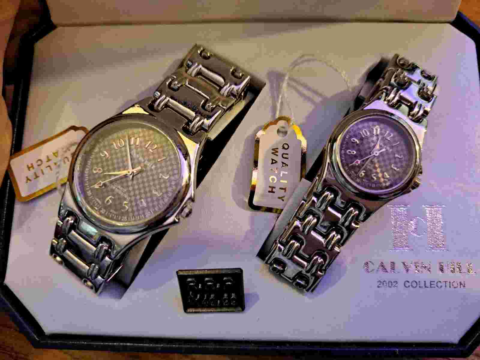 NEW Vintage Calvin Hill 2002 Collection - His & Hers/Him & Her Wrist Watch Set