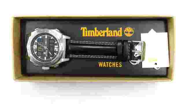 Timberland QT7161101 Steprock Black Leather Band Chronograph World Time Watch