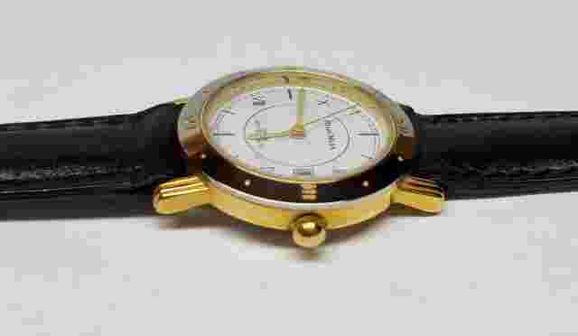 HUGO MAXX 18K GOLD PLATED STAINLESS STEEL WATCH LADY LEATHER BAND>New Old Stock<