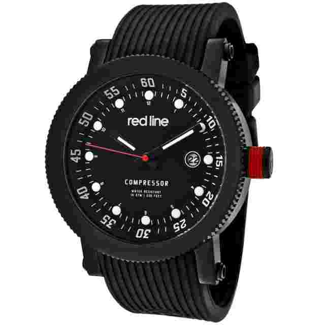 Red Line Men's Rl-18000-01-bb Compressor Stainless Steel Watch Silicone Band