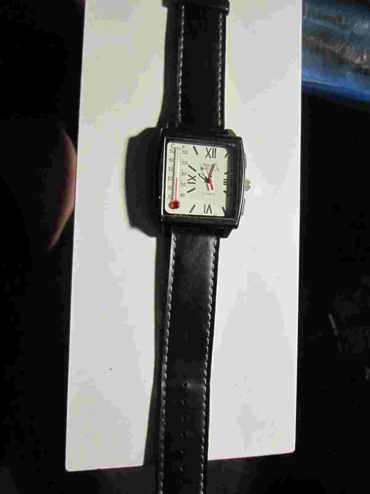 MONTRES DE FLEUR WATCH WITH THERMOMETER TEMP GUAGE - UP TO 8 1/2" WRIST - BBA25B
