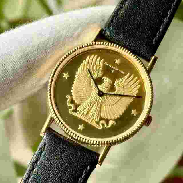Vintage  Franklin Mint Coin Eagle Swiss Made Quartz Men's Watch