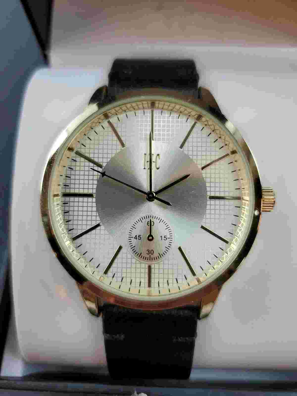 INC International Concepts Mens Gold Tone & Black Dress Watch 43MM Free Shipping