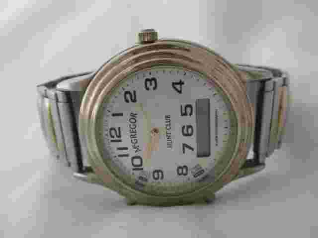 McGregor Hunt Club Silver Toned Wristwatch w/ Metal Expansion Band