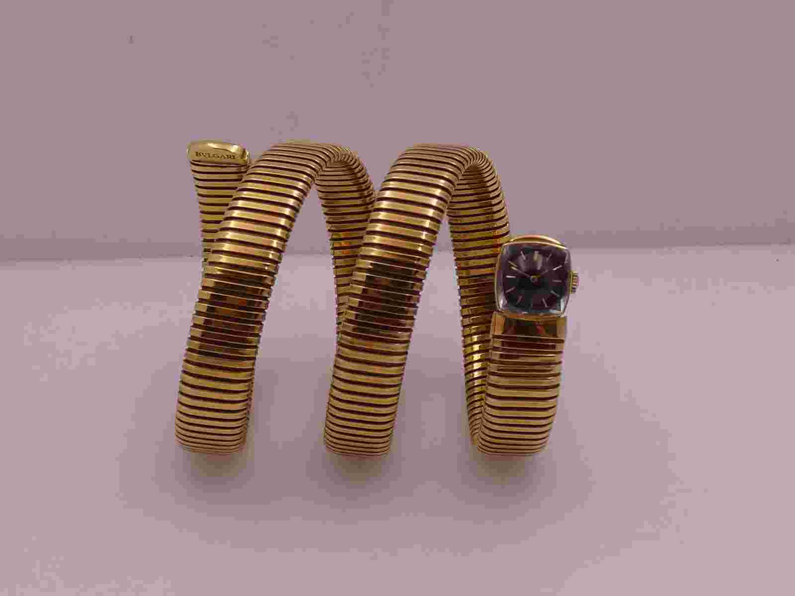 MOVADO TUBOGAS SERPENTI BY BULGARI  18 KT GOLD YEARS '50 HAND WINDING LADY WATCH