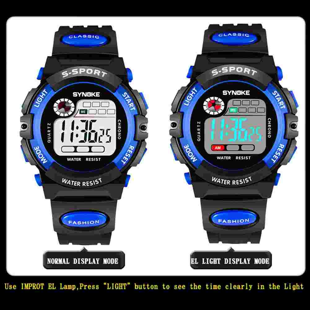 Child Boy Girl Kids Sports Digital Watch LED Wristwatch Waterproof Birthday Gift