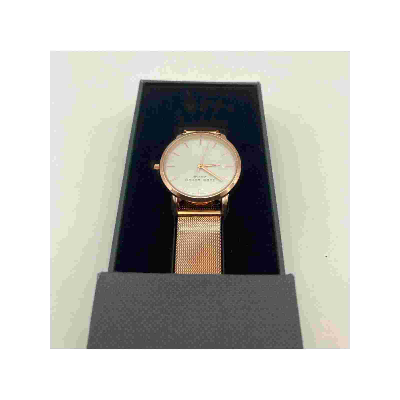 EDDIE BORGO New York, Stainless Steel and Rose Gold Mesh Adjustable Band Watch