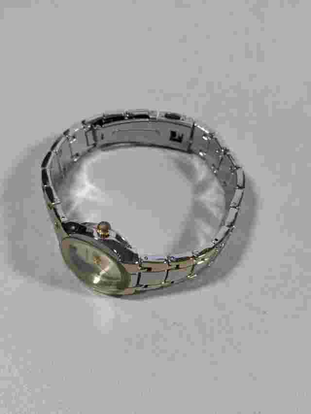 Structure Silver Tone Round Case 25 mm Stainless Steel Band Watch 7 Inch
