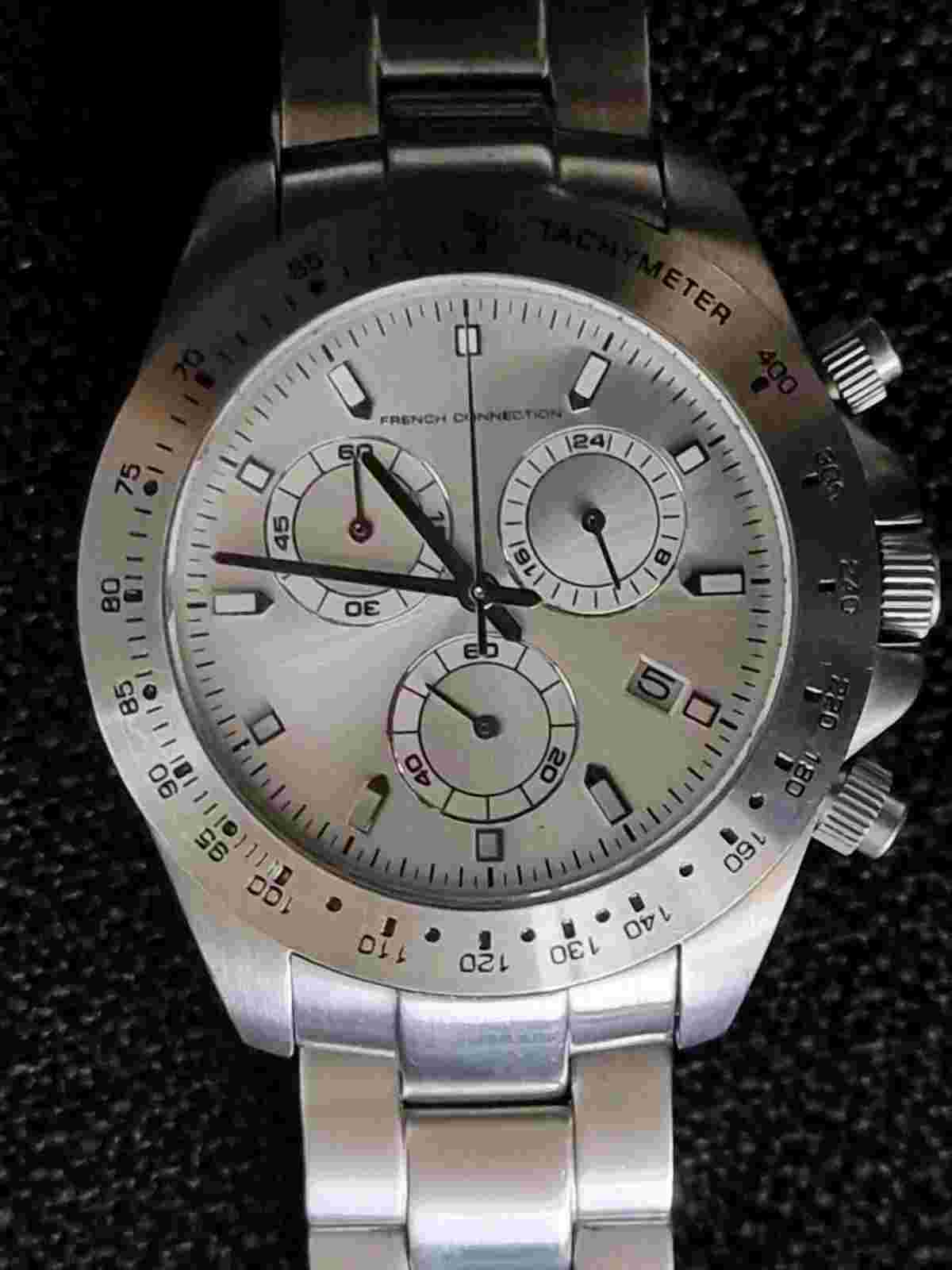 FRENCH CONNECTION FCUK TIME CHRONOGRAPH MENS WATCH PROTOTYPE RARE DIAL STAINLESS